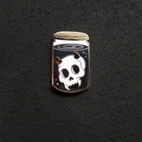 Glowing Devil Skull in Jar Hard Enamel Pin