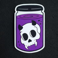 Purple Devil Skull In Jar Sticker